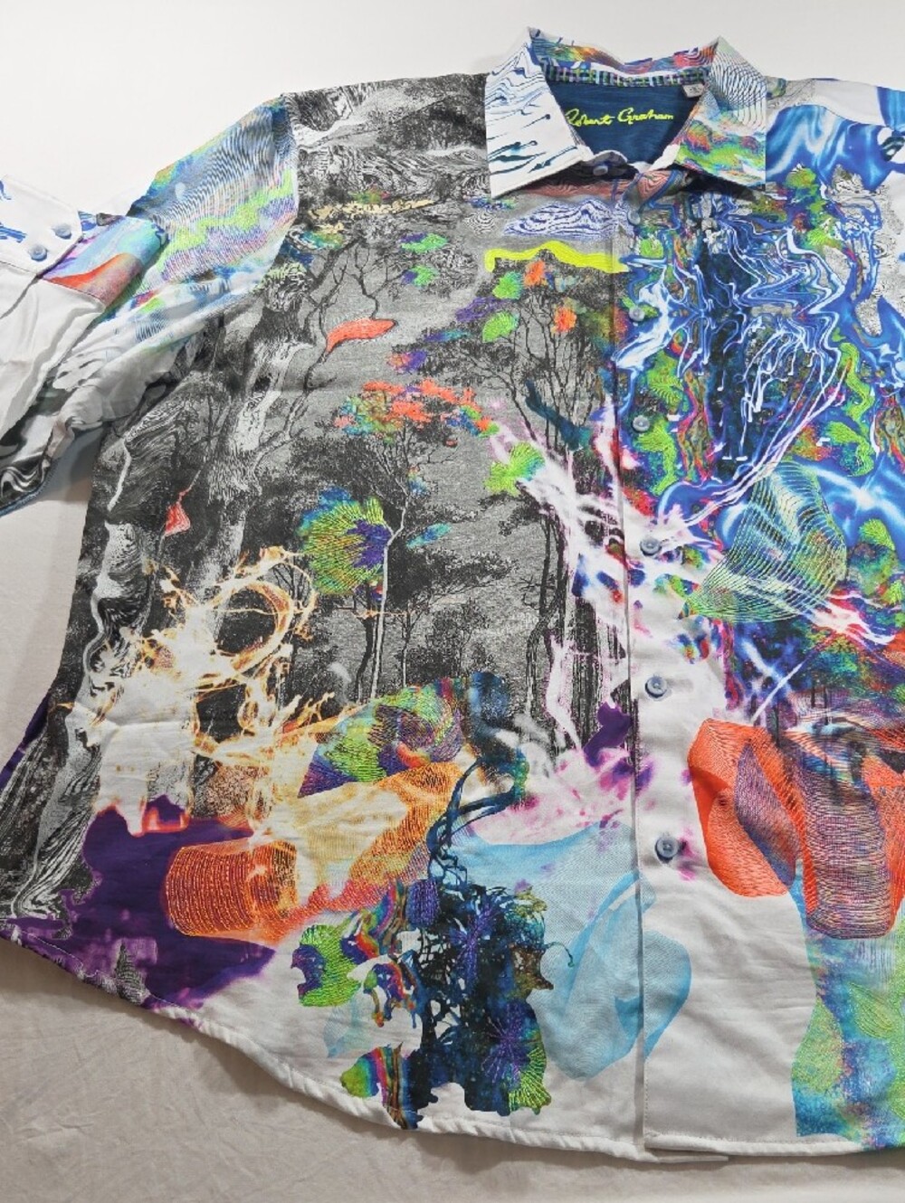Robert Graham IMPAIRED VISION Shirt Embroidered Flip Cuff Men’s 4XL Multicolor - Picture 3 of 12
